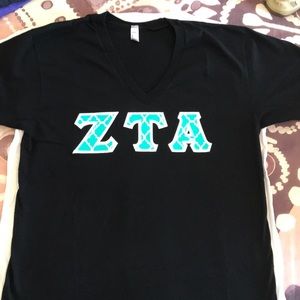 Stitched letter ZTA V-neck